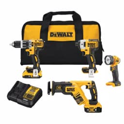 DEWALT 20V MAX Cordless Brushless 4-Tool Combo Kit with 4.0Ah & 2.0Ah Batteries and Charger thumbnail 1