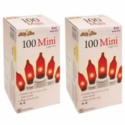 Unbranded Brite Star 100-Count Red Mini Light String Set with White Wire (Set of 2) thumbnail 2