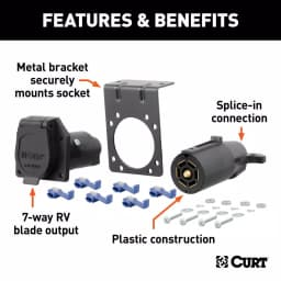 CURT 7-Way RV Blade Connector Plug & Socket Kit with Hardware thumbnail 6