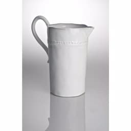 Abigails Charlot Beaded Ceramic Pitcher, White Glaze, 80 fl. oz. thumbnail 1