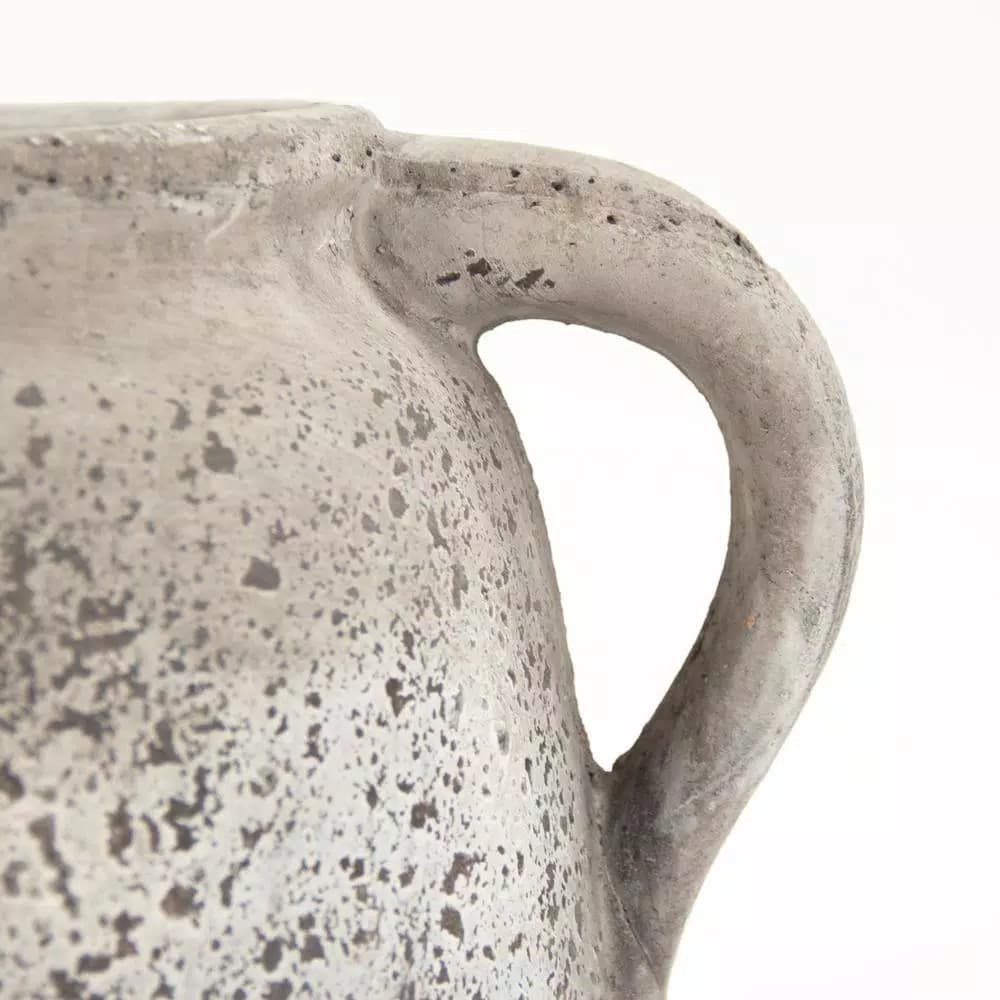 Zentique Terracotta Grey Decorative Pitcher Vase - Distressed Ceramic Table Vase