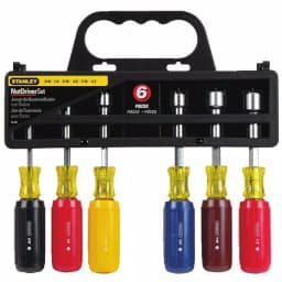 Stanley 6-Piece Nut Driver Set with Hex Shanks and Nickel-Plated Bar thumbnail 2