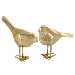 CosmoLiving by Cosmopolitan Geometric Gold Bird Decorative Sculptures, Set of 2 Modern Abstract Bird Figurines thumbnail 1