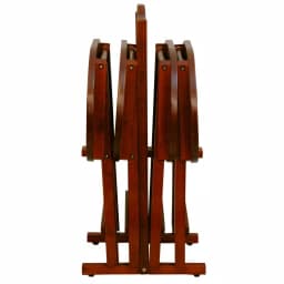 Oriental Furniture Rosewood TV Tray Set, Honey Finish, 4-Pack thumbnail 2