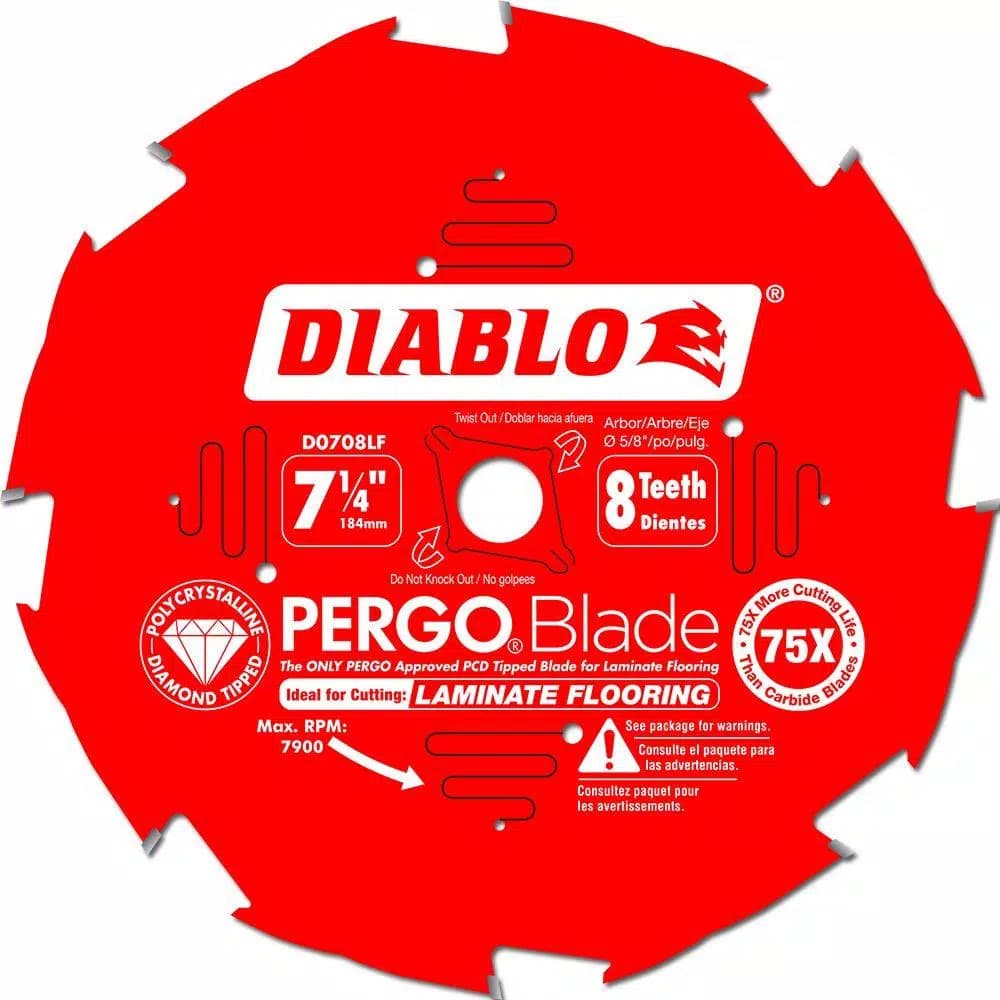 Diablo 7-1/4 in. 8-Tooth PCD Tipped Ultimate Flooring Circular Saw Blade