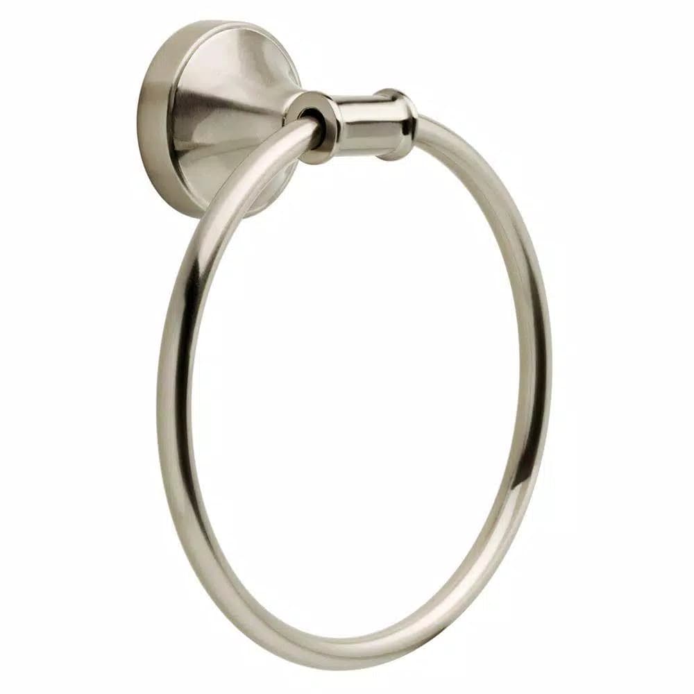 Delta Phoebe Brushed Nickel Towel Ring - Transitional Hand Towel Holder