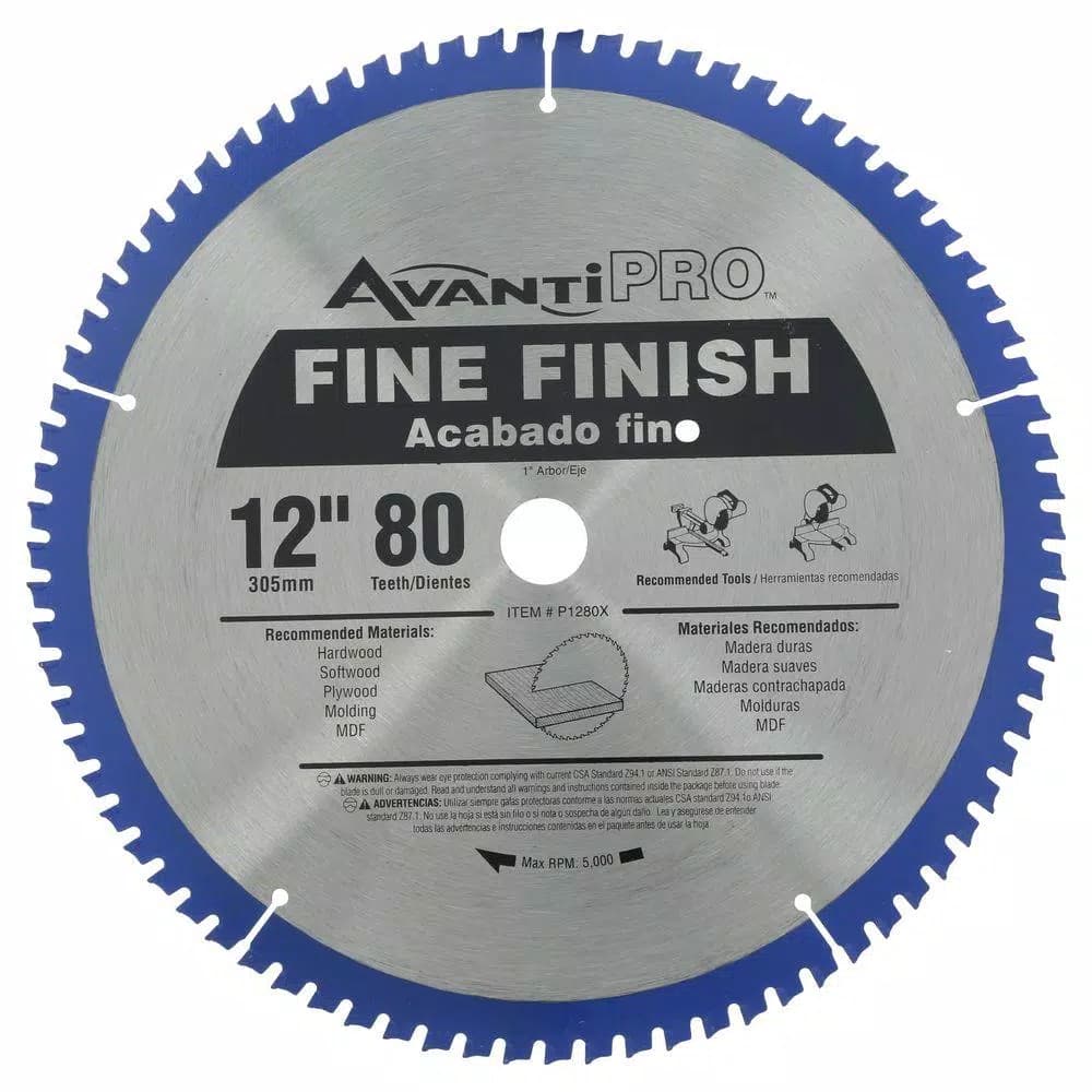 Avanti Pro AvantiPRO 12 in. x 80-Teeth Fine Finish Carbide Circular Saw Blade (2-Pack)