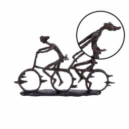 LITTON LANE Abstract Polystone Cycling Pair Sculpture - Modern Distressed Brown Decorative Statuary thumbnail 3