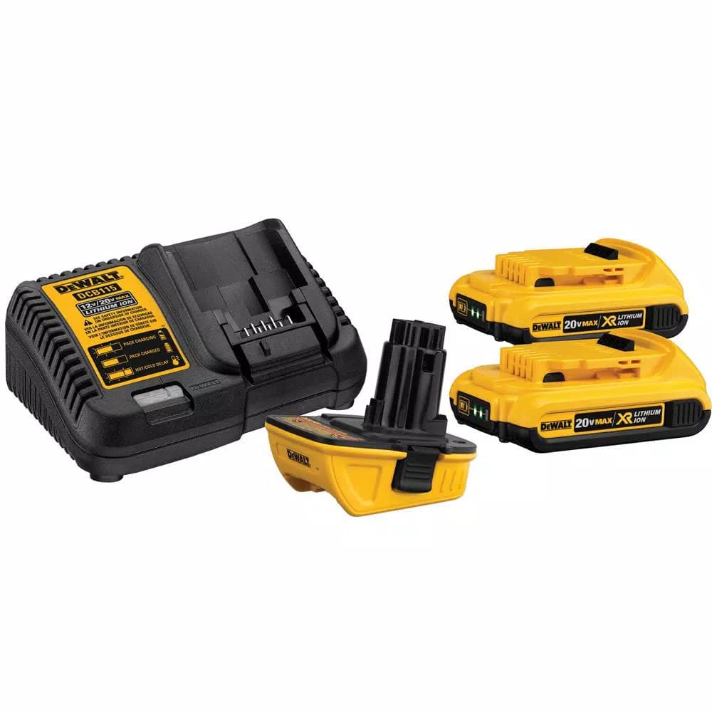 DEWALT 20V MAX Cordless Reciprocating Saw Kit with 18V to 20V Battery Adapter and 2 Batteries
