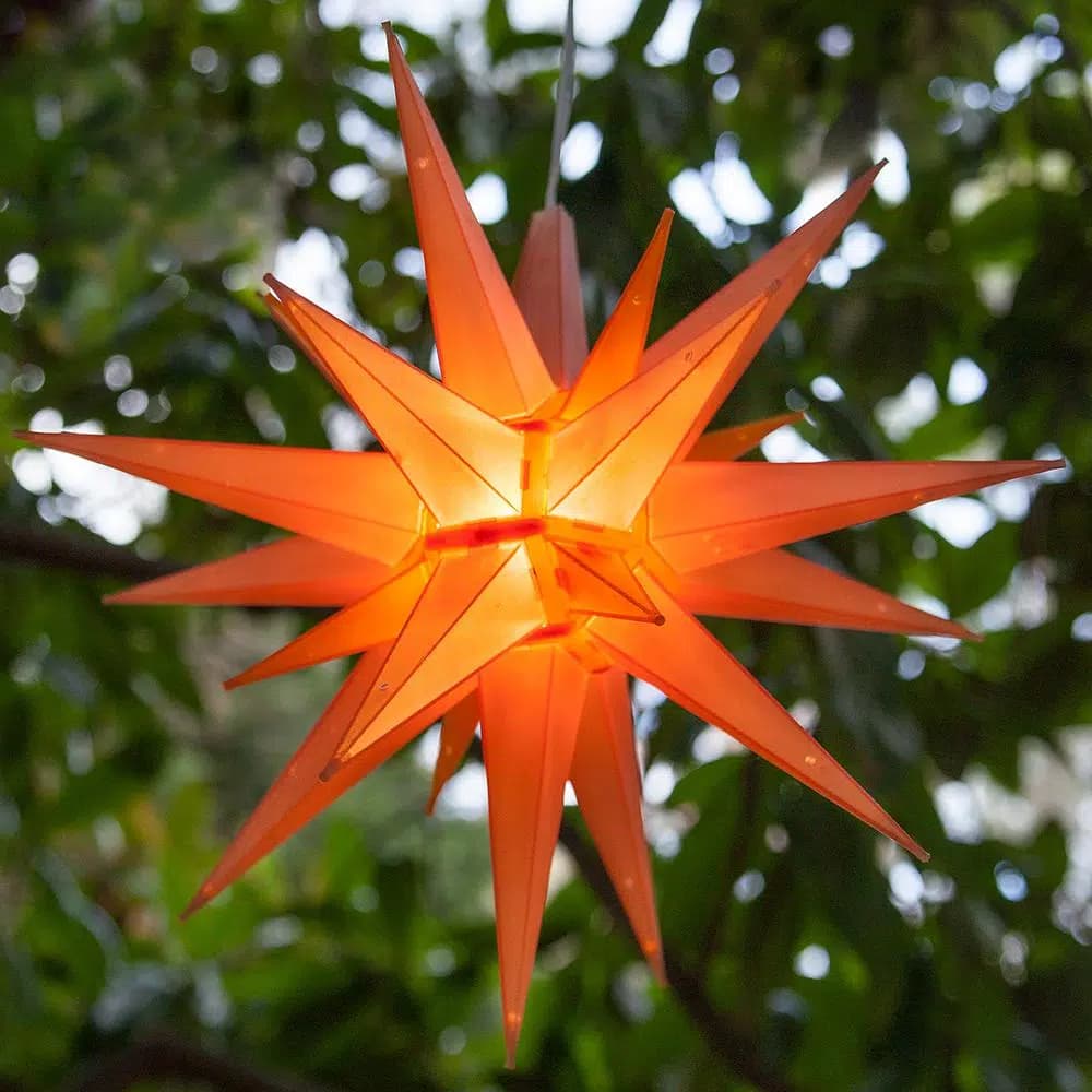 Kringle Traditions 14 in. Illuminated LED Amber Moravian Star Holiday Decoration