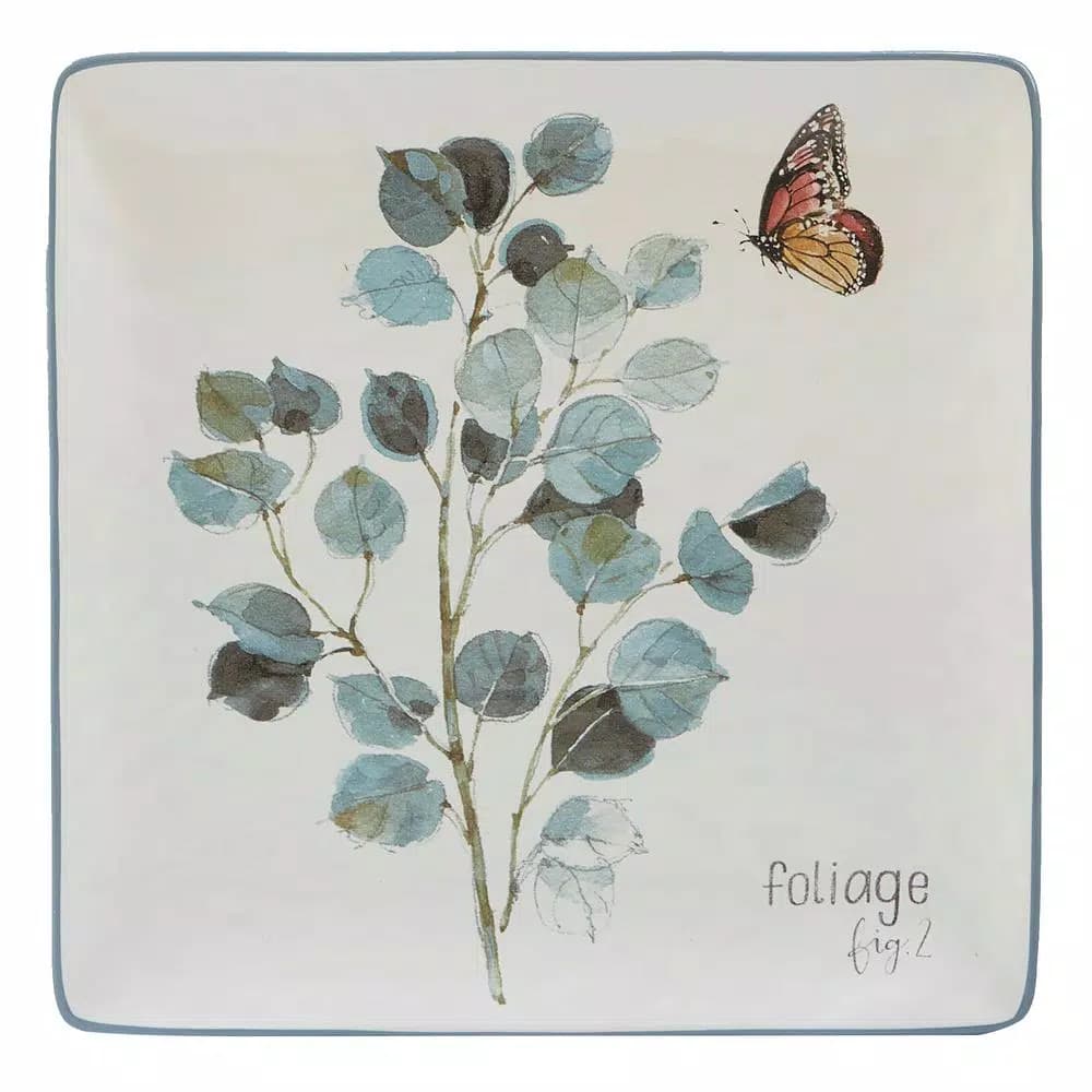 Certified International Country Weekend 12.5 in. Ceramic Square Platter, Multi-Colored