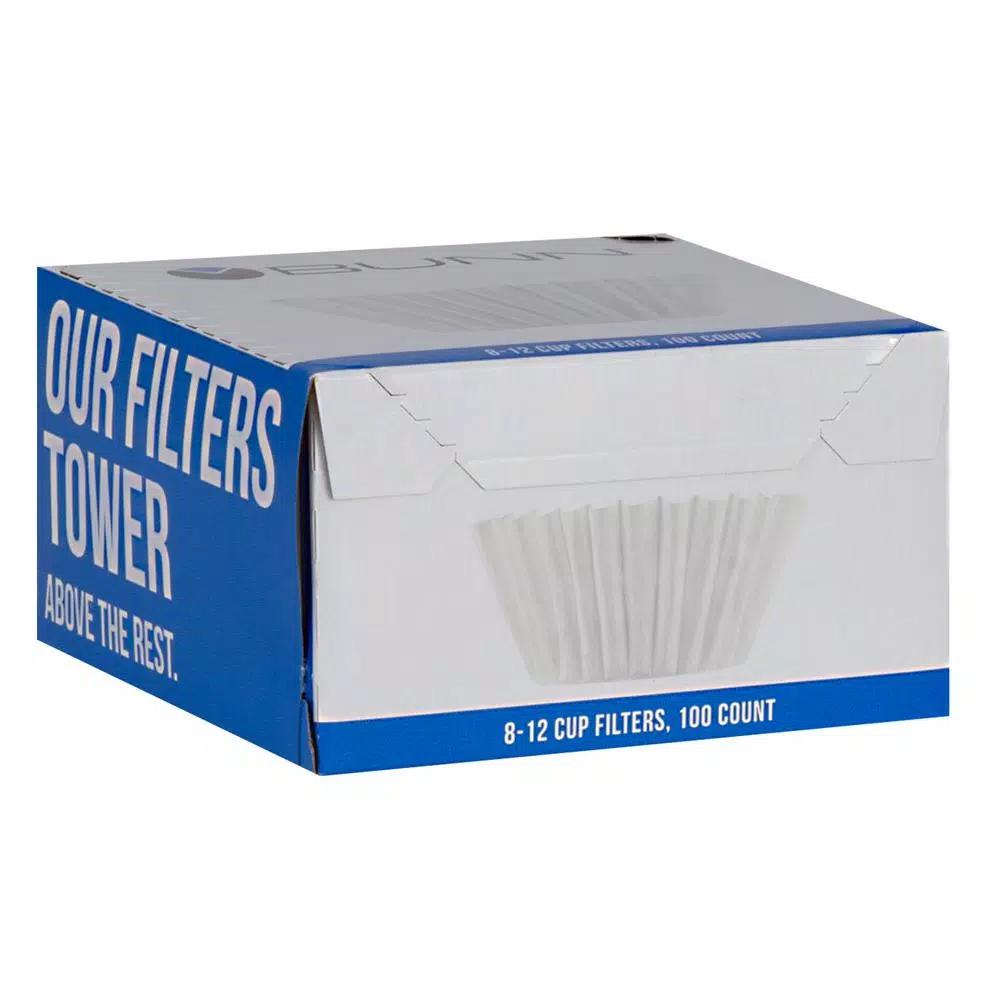 BUNN 8-12 Cup Flat Bottom Coffee Filters, White, 600 Count (Case of 6)