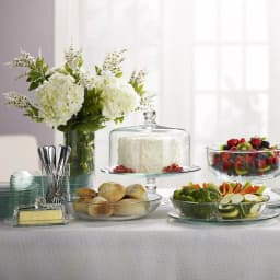 Libbey Selene 2-Piece Clear Glass Cake Stand with Dome, 13-inch Footed Plate thumbnail 4