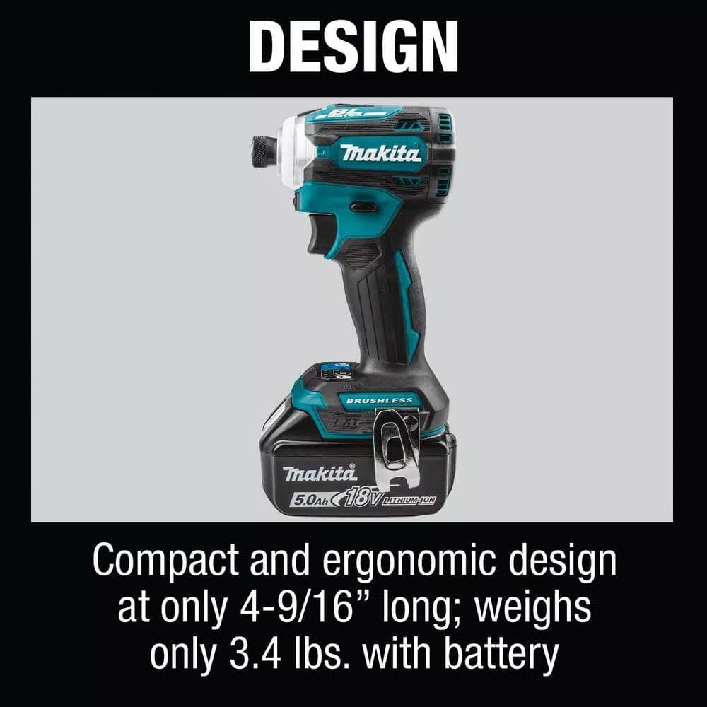 Makita 18V LXT Brushless 4-Speed Impact Driver Kit with ImpactXPS Socket Adapter and Bit Set
