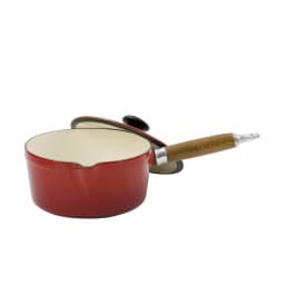 Chasseur 1.3 qt. Enameled Cast Iron Sauce Pan with Lid, Red thumbnail 1