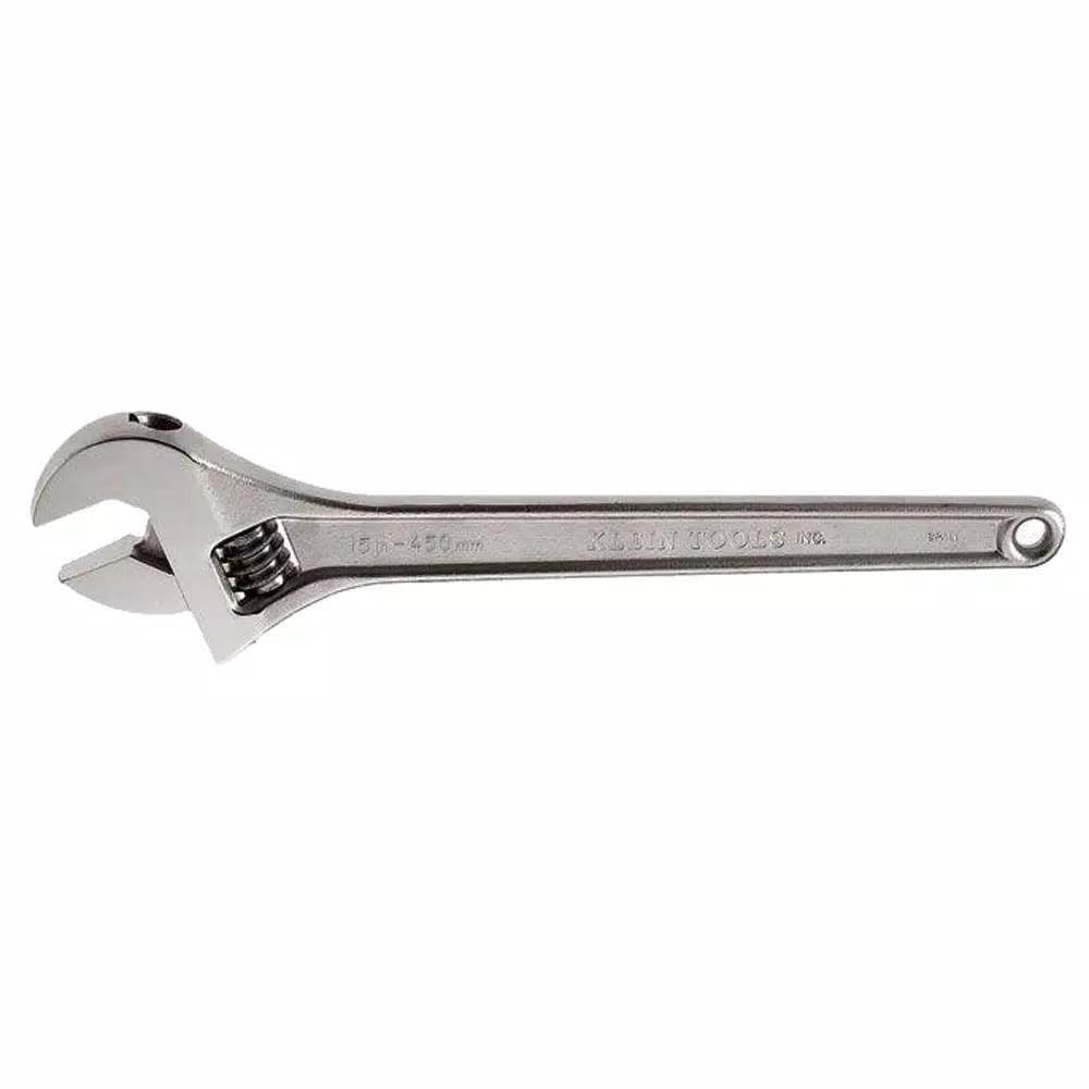 Klein Tools 15 in. Adjustable Wrench, Forged Heat-Treated Alloy Steel