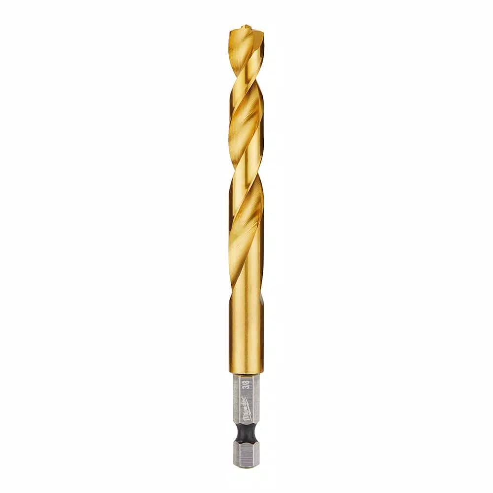 Milwaukee SHOCKWAVE 3/8 in. Titanium Twist Drill Bit with 1/4 in. Hex Shank
