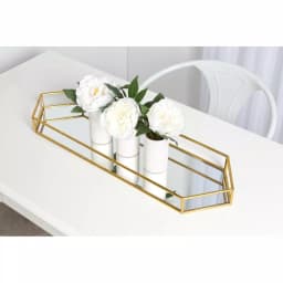 Kate and Laurel Felicia Gold Decorative Mirrored Metal Accent Tray thumbnail 4