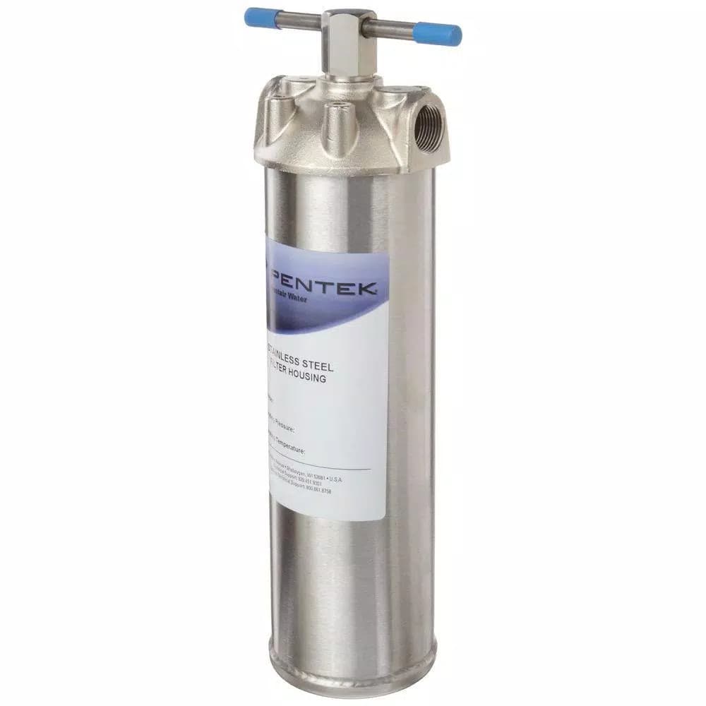 Pentek ST-1 3/4 in. Stainless Steel Water Filter Housing, High Pressure & Hot Water
