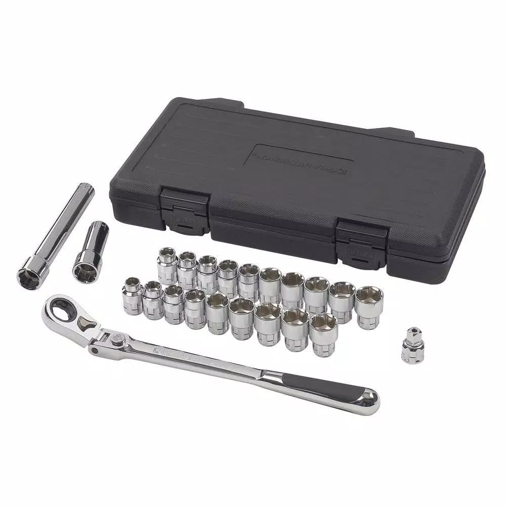GEARWRENCH 3/8 in. Drive Gear Ratchet and Socket Set, 23-Piece Pass-Through System