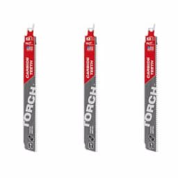 Milwaukee TORCH 9 in. Carbide Teeth Reciprocating Saw Blades, 7 TPI for Thick Metal Cutting (3 Pack) thumbnail 1