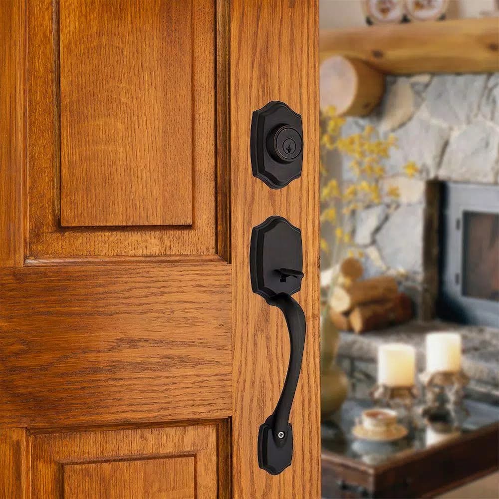 Kwikset Belleview Venetian Bronze Single Cylinder Handleset with Cove Knob and SmartKey Security