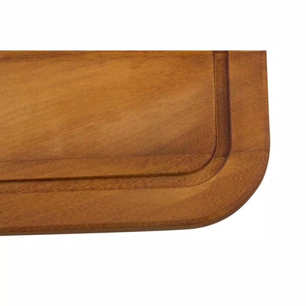 ALFI BRAND Iroko Wood Cutting Board - Large Rectangular Butcher Block for Kitchen & Serving