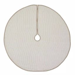 VHC Brands 60 in. Pearlescent Natural Tan Coastal Christmas Tree Skirt with Snowflake Pearl Buttons thumbnail 2