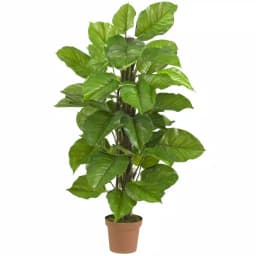 Nearly Natural Real Touch 52 in. Large Leaf Philodendron Silk Plant, Green Faux Tree thumbnail 1