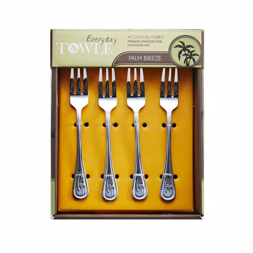 Towle Living Towle Palm Breeze 18/0 Stainless Steel Cocktail Forks, Set of 4