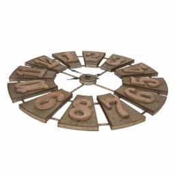 Glitzhome 38.98 in. Oversized Farmhouse Metal Wall Clock - Round Quartz Analog Clock thumbnail 2