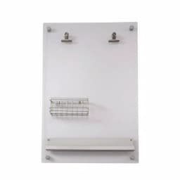 LITTON LANE Silver Acrylic Memo Board with Wire Basket and Pen Holder - Modern Wall Mounted Organizer thumbnail 2