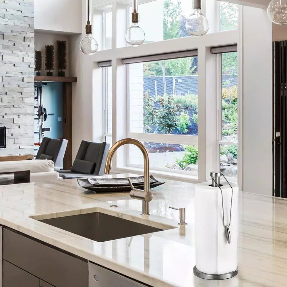 Alpine Industries Alpine Stainless Steel Freestanding Paper Towel Holder with Non-Slip Base