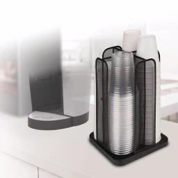 Mind Reader Rotating Cup and Lid Carousel Organizer, Black Metal Mesh Dispenser thumbnail 7