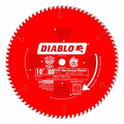 Diablo 10 in. x 80-Tooth Non-Ferrous Metal and Plastic Carbide Circular Saw Blade thumbnail 1