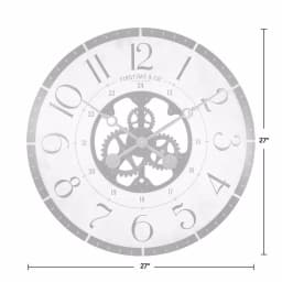 FirsTime 27 in. Carlisle Gears Oversized Wood Wall Clock, Rustic Brown thumbnail 4
