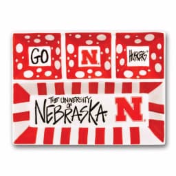 Magnolia Lane Nebraska NCAA Officially Licensed 4-Section Ceramic Tailgating Serving Platter thumbnail 1
