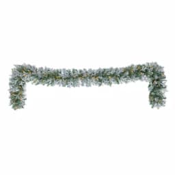 Home Accents Holiday 9 ft. Pre-Lit Flocked Frasier Fir LED Garland with Timer thumbnail 5