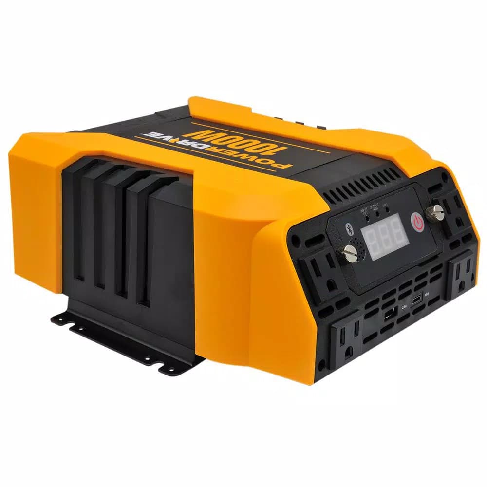 PowerDrive 1000W Power Inverter, 12V DC to AC, Bluetooth App Control, 4 AC Outlets, USB-C & USB-A Ports