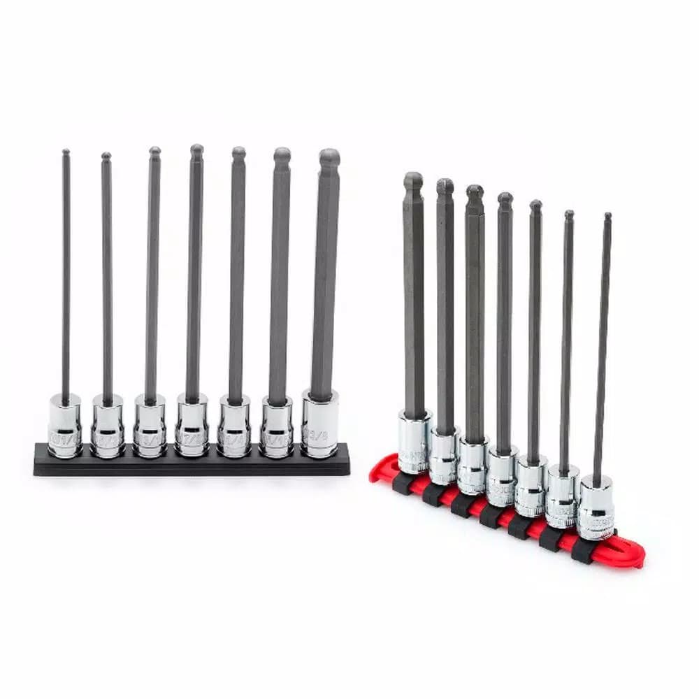 Husky 14-Piece 3/8 in. Drive Long Ball-End Hex Bit Socket Set, SAE and Metric
