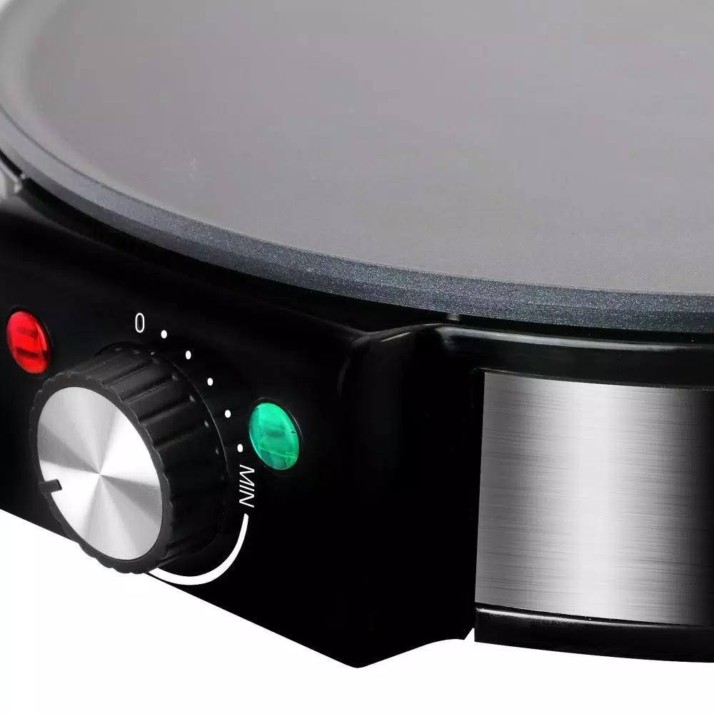 MegaChef Mega Chef 12-Inch Stainless Steel Electric Crepe and Pancake Maker Griddle, 1200W