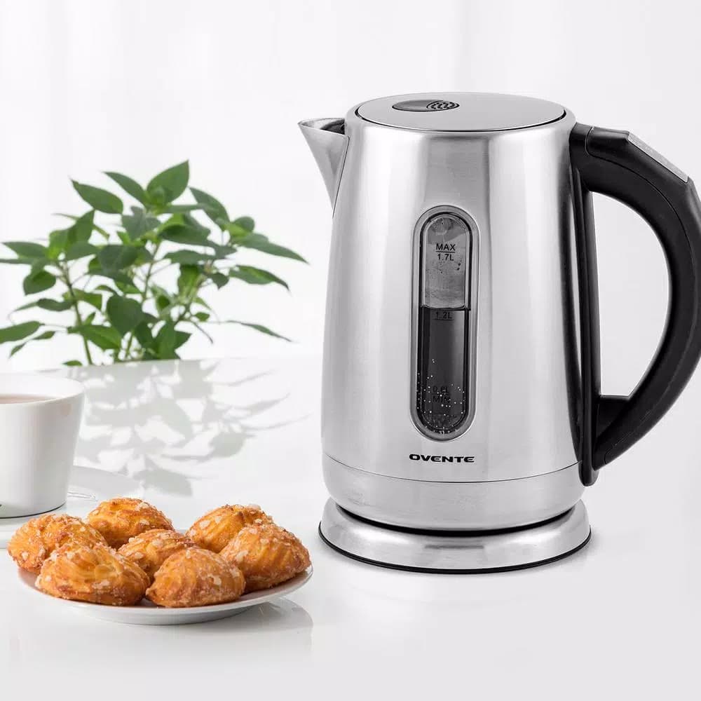 Ovente KS58 1.7L Stainless Steel Electric Kettle with Touch Screen Control Panel