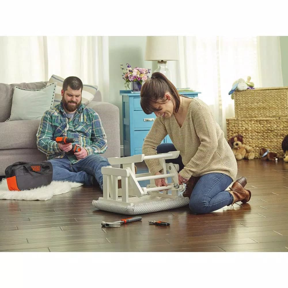 BLACK+DECKER 12V MAX Lithium-Ion Cordless Drill/Driver 57-Piece Project Kit with 1.5Ah Battery, Charger & Tool Bag