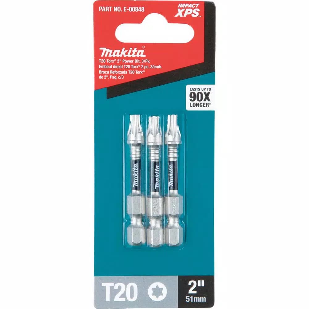 Makita Impact XPS T20 Torx 2 in. Power Bits, 3-Pack