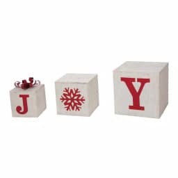 Glitzhome 31.89 in. Wooden Block Wording Porch Sign - JOY Festive Holiday Decor thumbnail 3