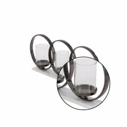 LITTON LANE Modern 3-Light Candle Holder with Black Aluminum and White Marble Base thumbnail 3