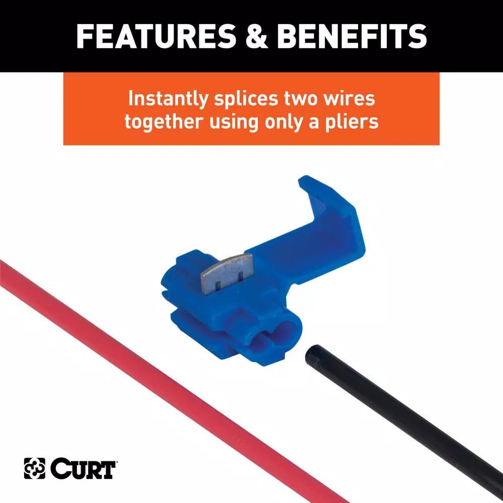 CURT Snap Lock Tap Connectors, 18-14 Gauge Wire, 100-Pack