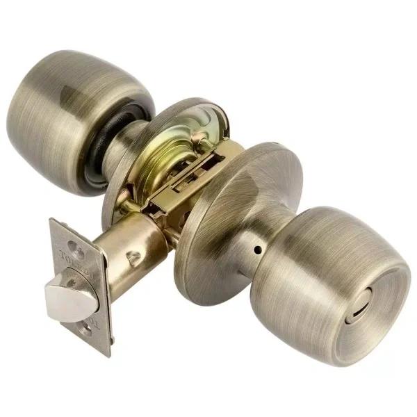 Toledo Fine Locks Malaga Keyed Entry Door Knob Lockset, Antique Brass