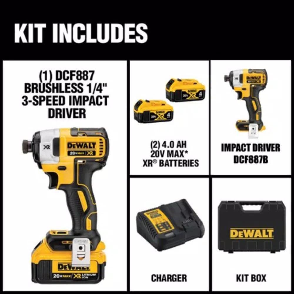 DEWALT 20V MAX Cordless 1/2 in. Impact Wrench and 1/4 in. Impact Driver Combo Kit with (2) 4.0Ah Batteries