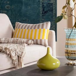 Safavieh Multi-Blocks 12 in. x 20 in. Stone Yellow Natural Striped Throw Pillow thumbnail 1